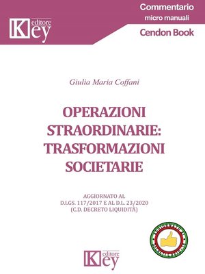 cover image of Operazioni straordinarie